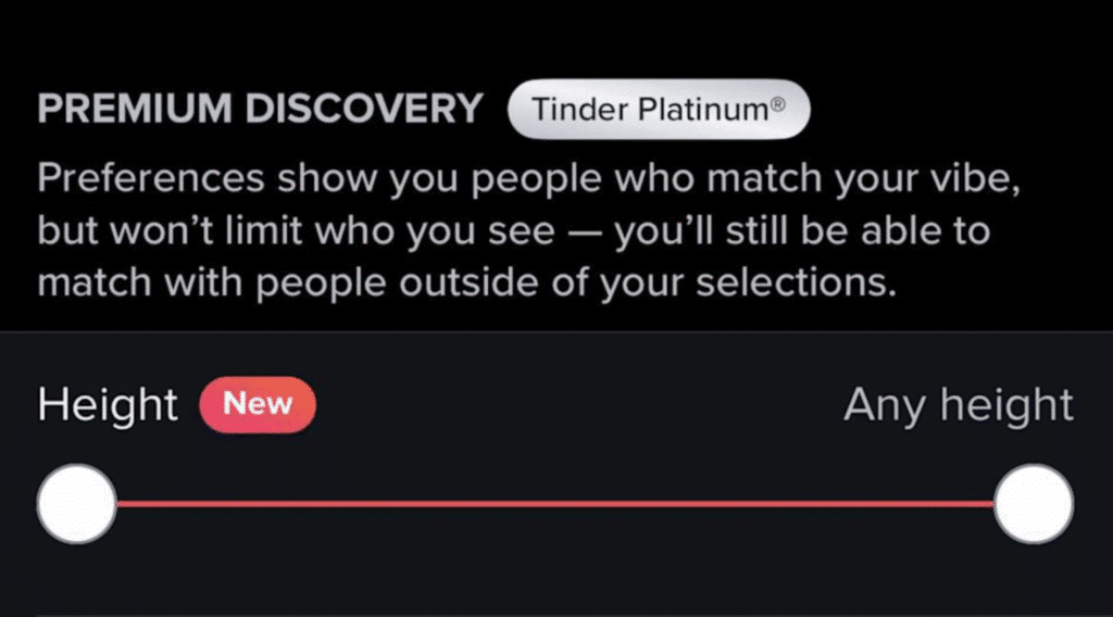 Tinder's New Height Preference Filter